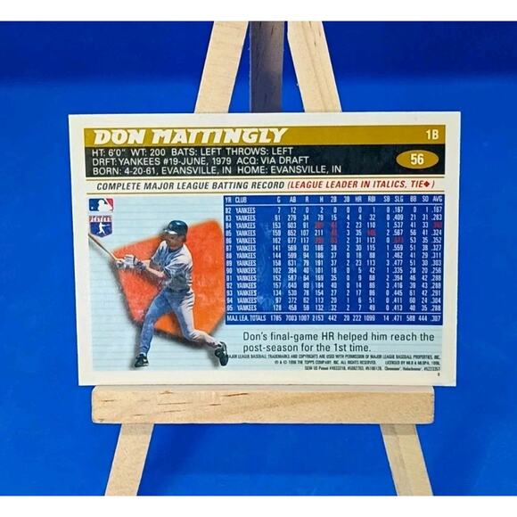1996 1st FIRST Topps Chrome #56 Don Mattingly NY Yankees ICONIC SET - Picture 8 of 8